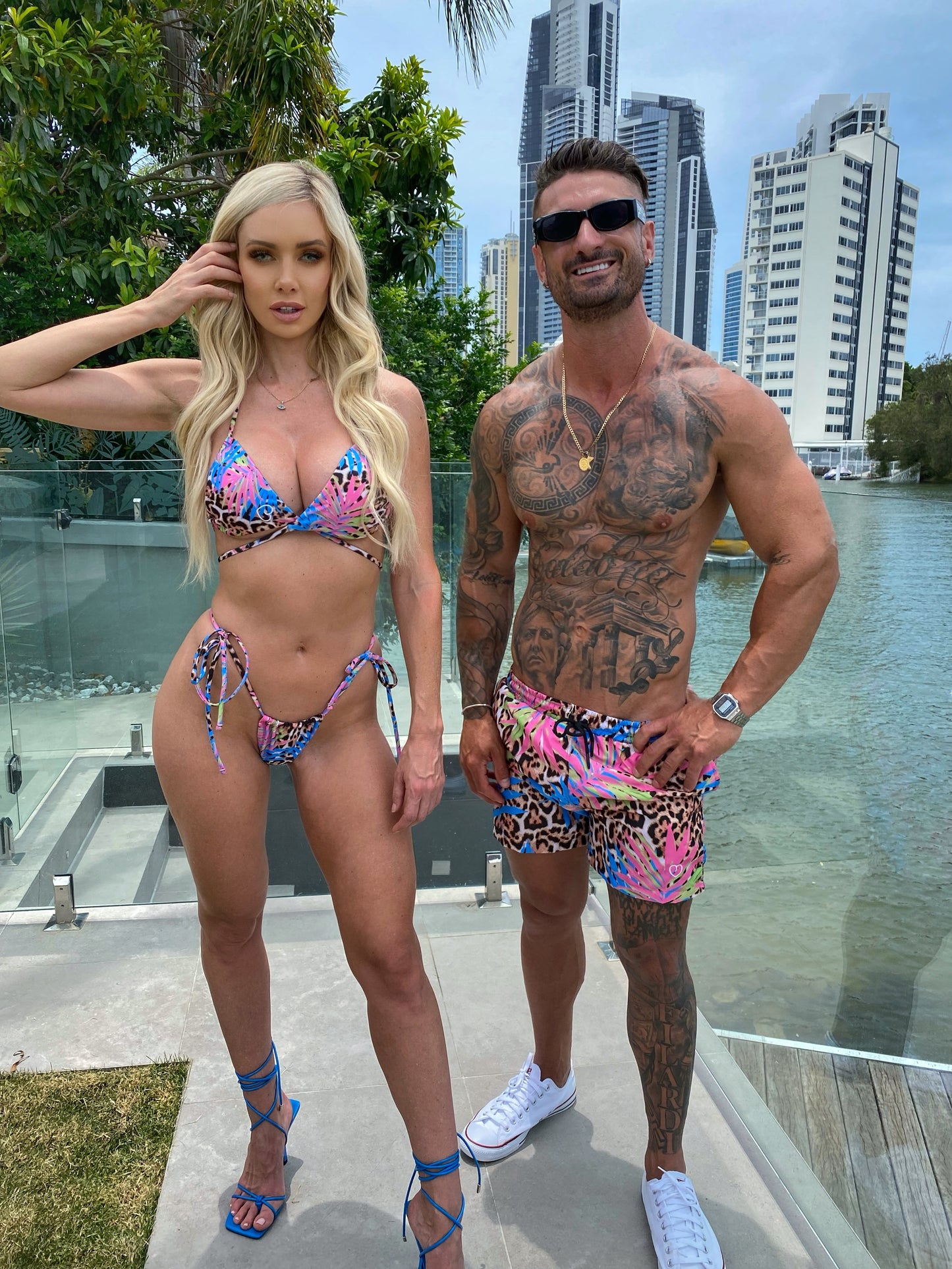 Leopard - Palm Bikini Top